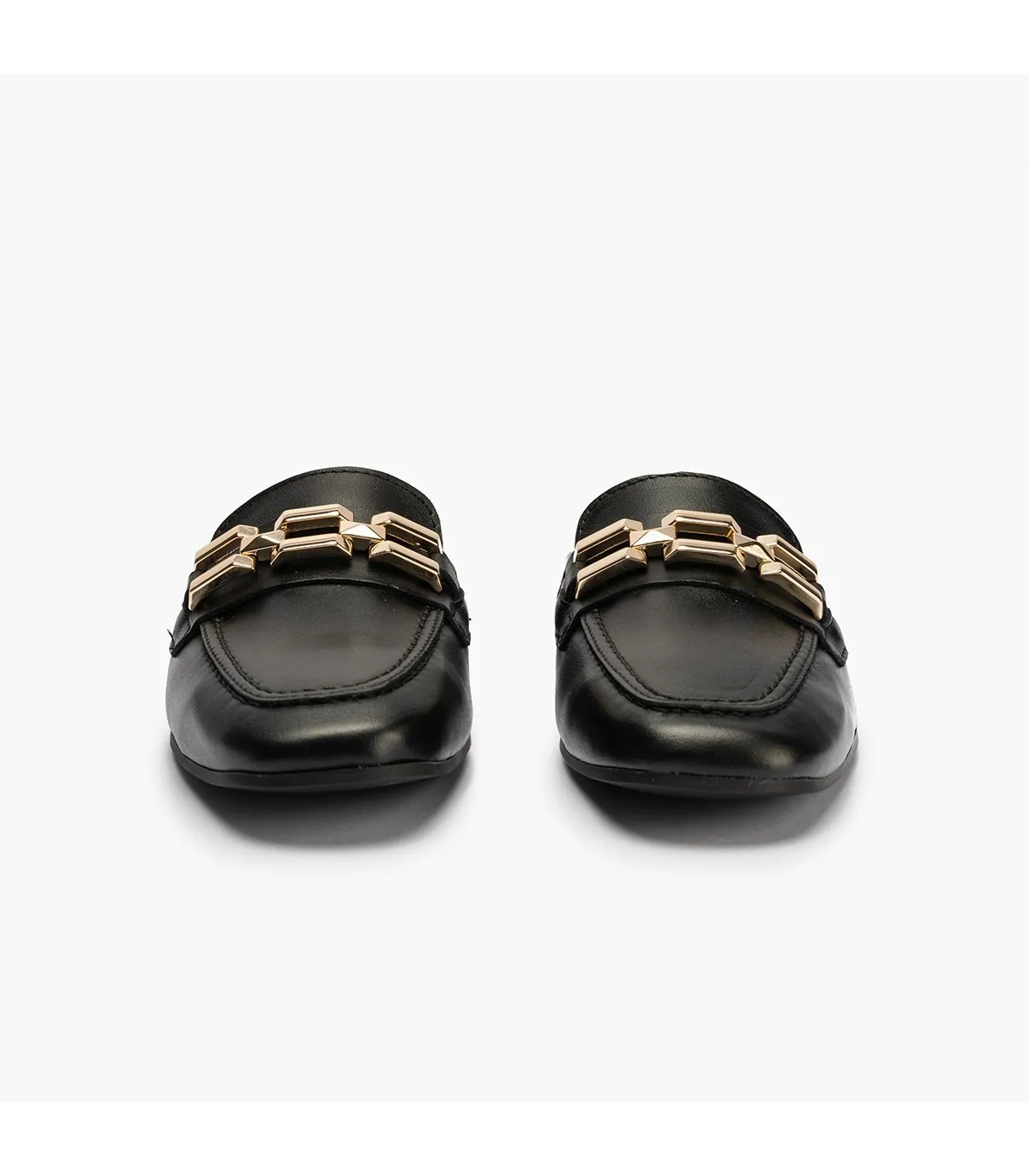 Mocasines de mujer zueco estilo mule con adorno y tacón baj