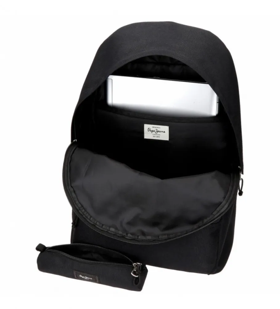 MOCHILA ARIS + ESTUCHE NEGRO 31X44X17.5CM
