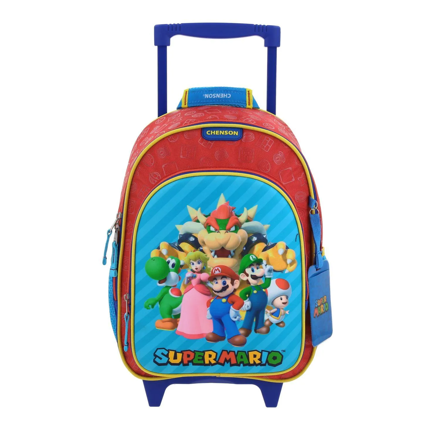 Mochila Con Ruedas Chica Roja Para Nio Chenson Mario Bros Rojo Squat