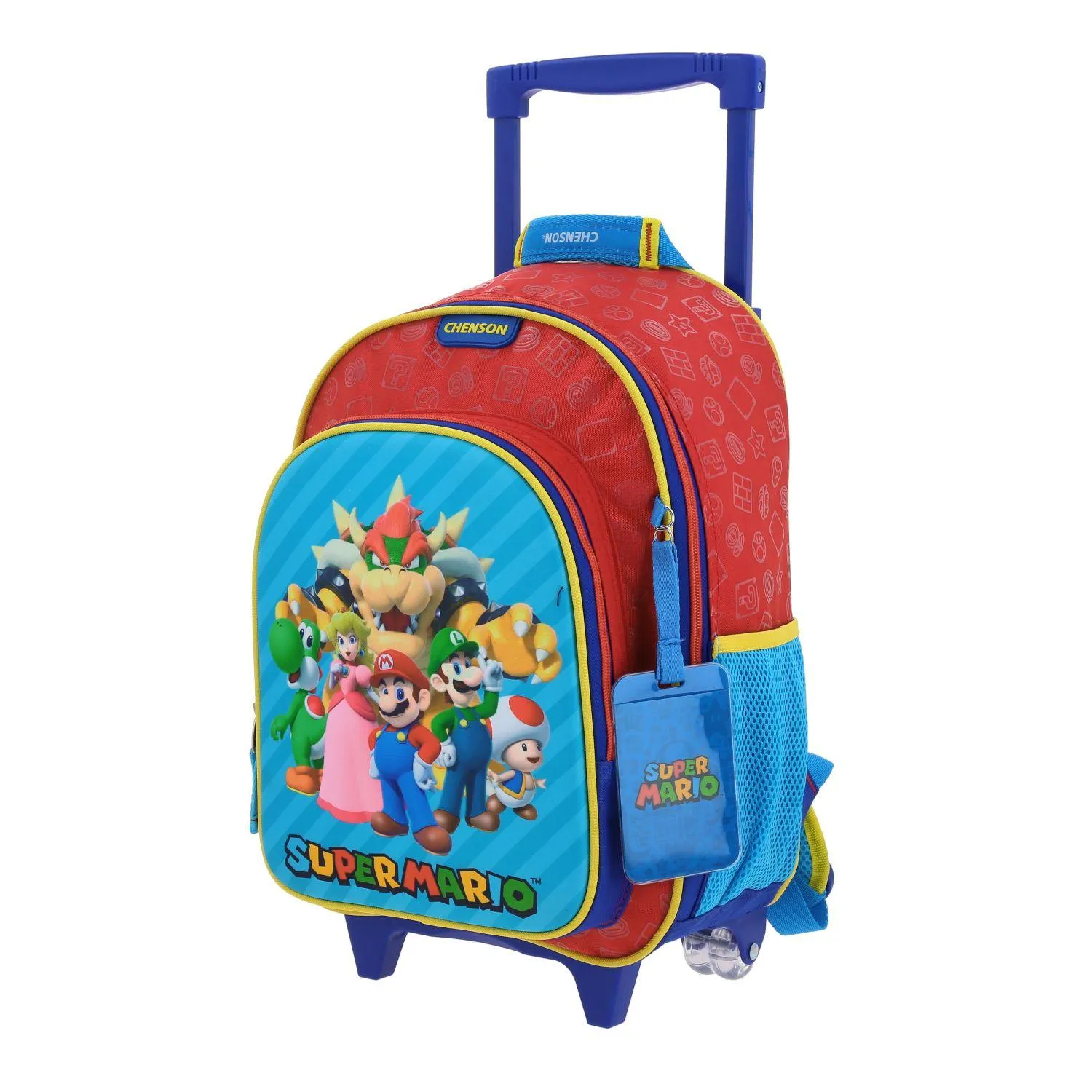 Mochila Con Ruedas Chica Roja Para Nio Chenson Mario Bros Rojo Squat