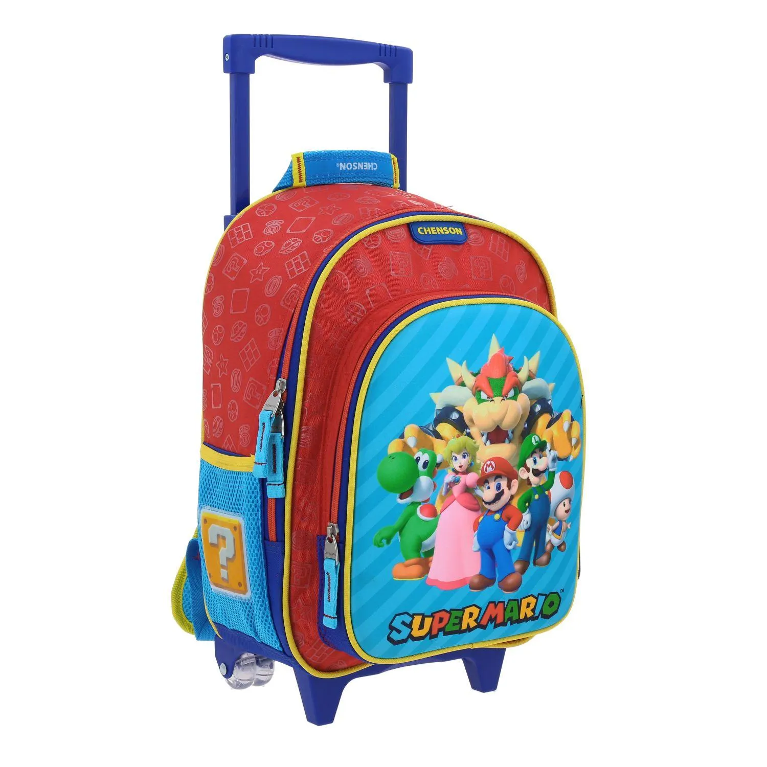 Mochila Con Ruedas Chica Roja Para Nio Chenson Mario Bros Rojo Squat