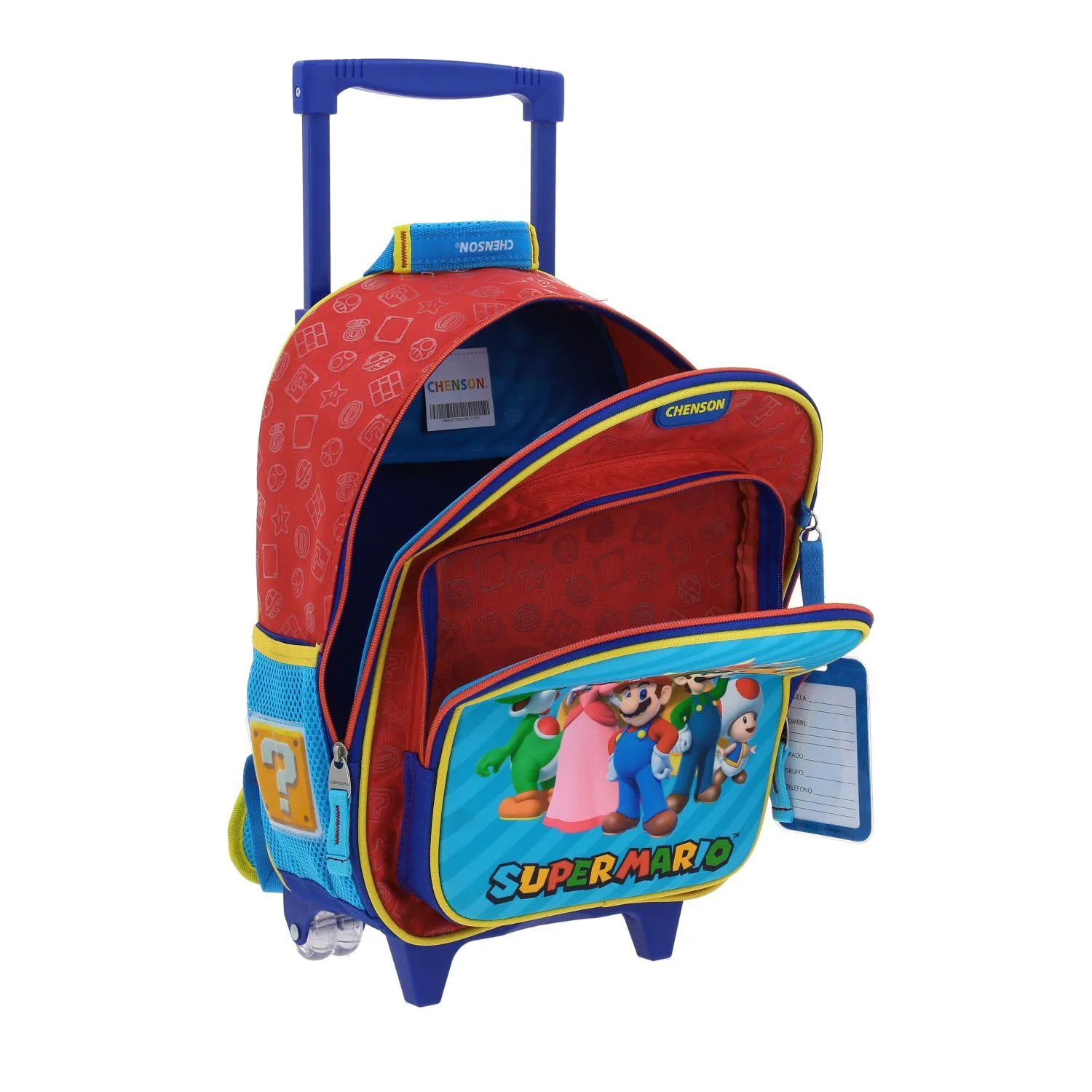 Mochila Con Ruedas Chica Roja Para Nio Chenson Mario Bros Rojo Squat
