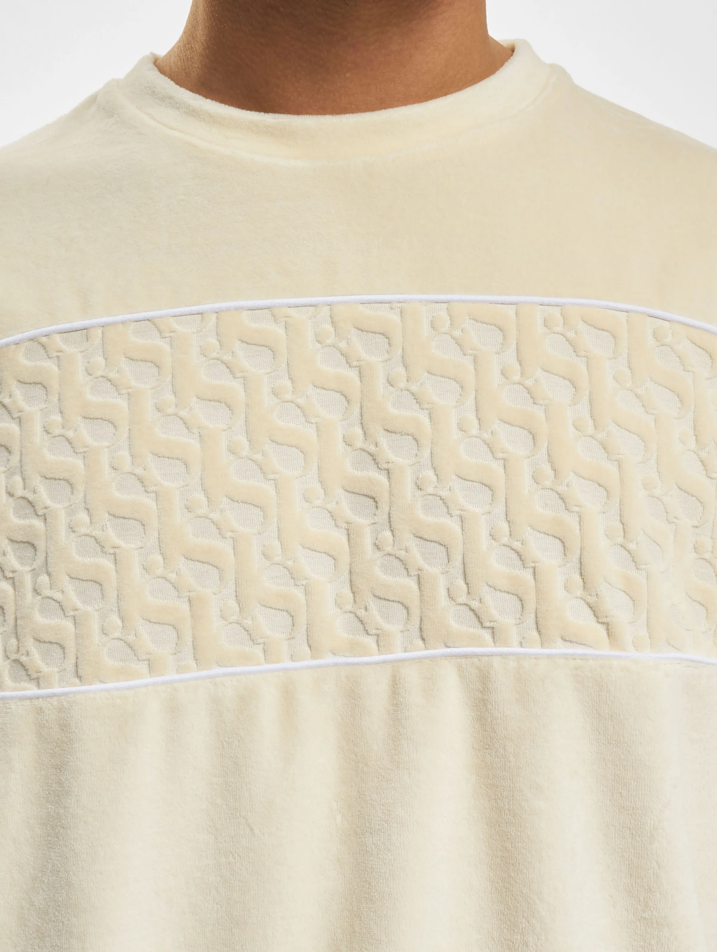 Monogram Logo Devorée Stripe Velours