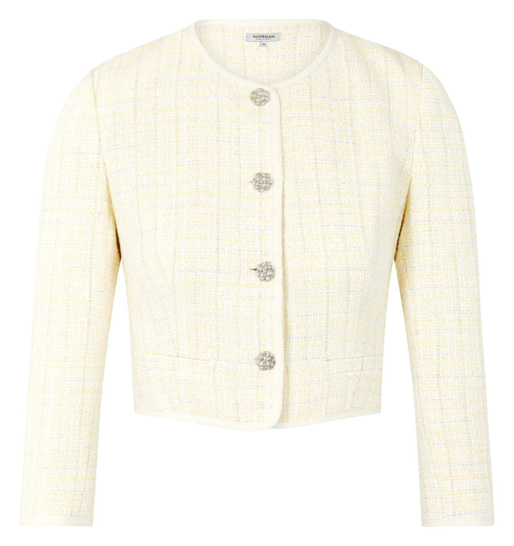 MORGAN VAMO.F  CHAQUETA RECTA CON MANGAS 3/4 EN AMARILLO