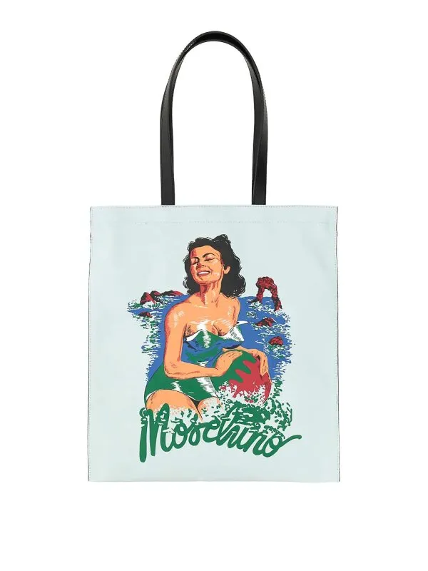 MOSCHINO BOLSO SHOPPING  AZUL CLARO