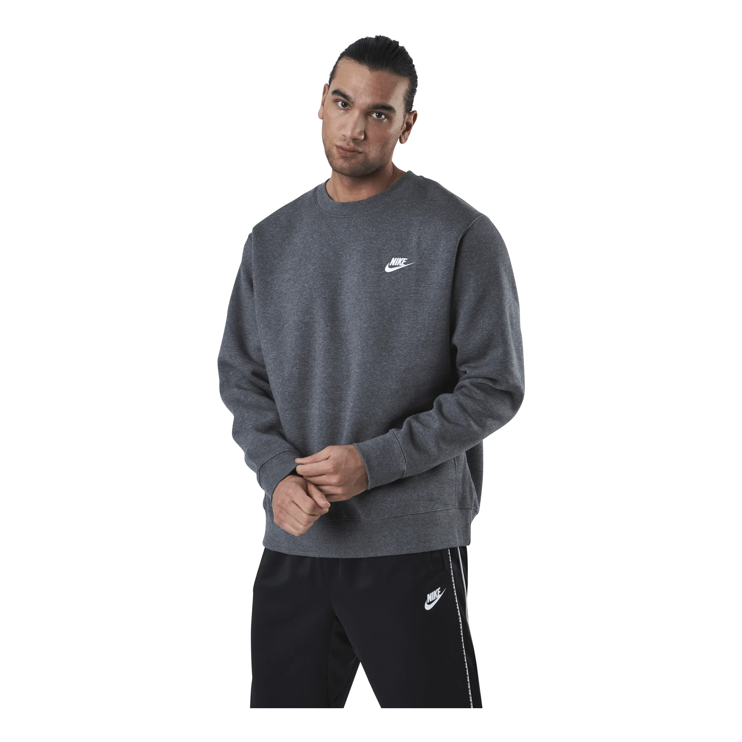 Nike Sportswear Club Fleece Crew CHARCOAL HEATHR/WHITE