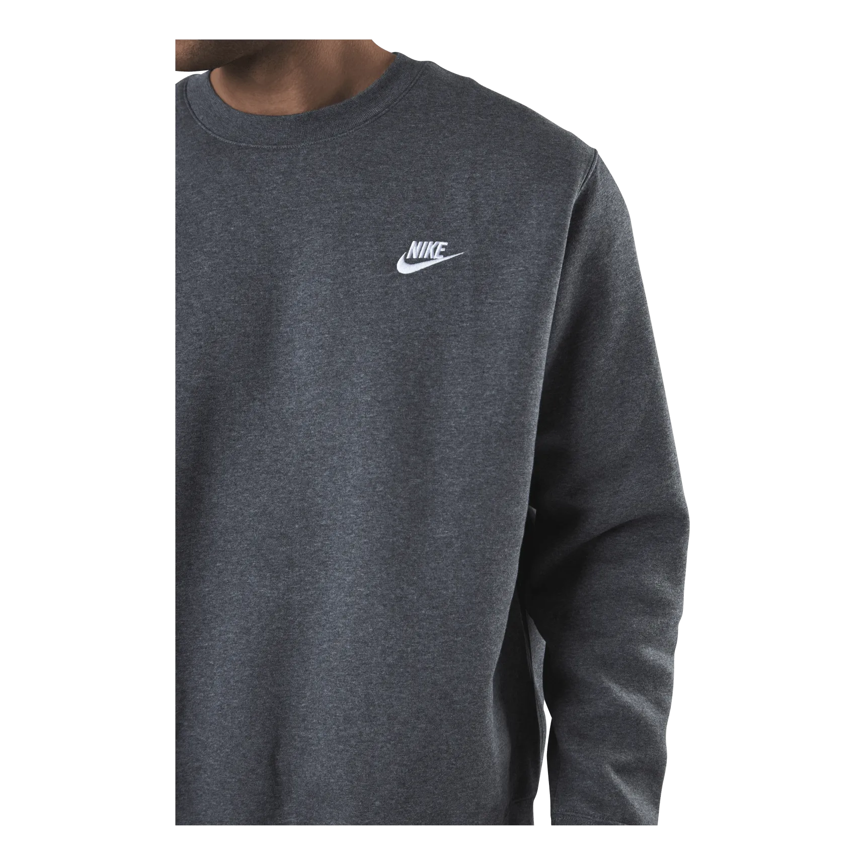 Nike Sportswear Club Fleece Crew CHARCOAL HEATHR/WHITE