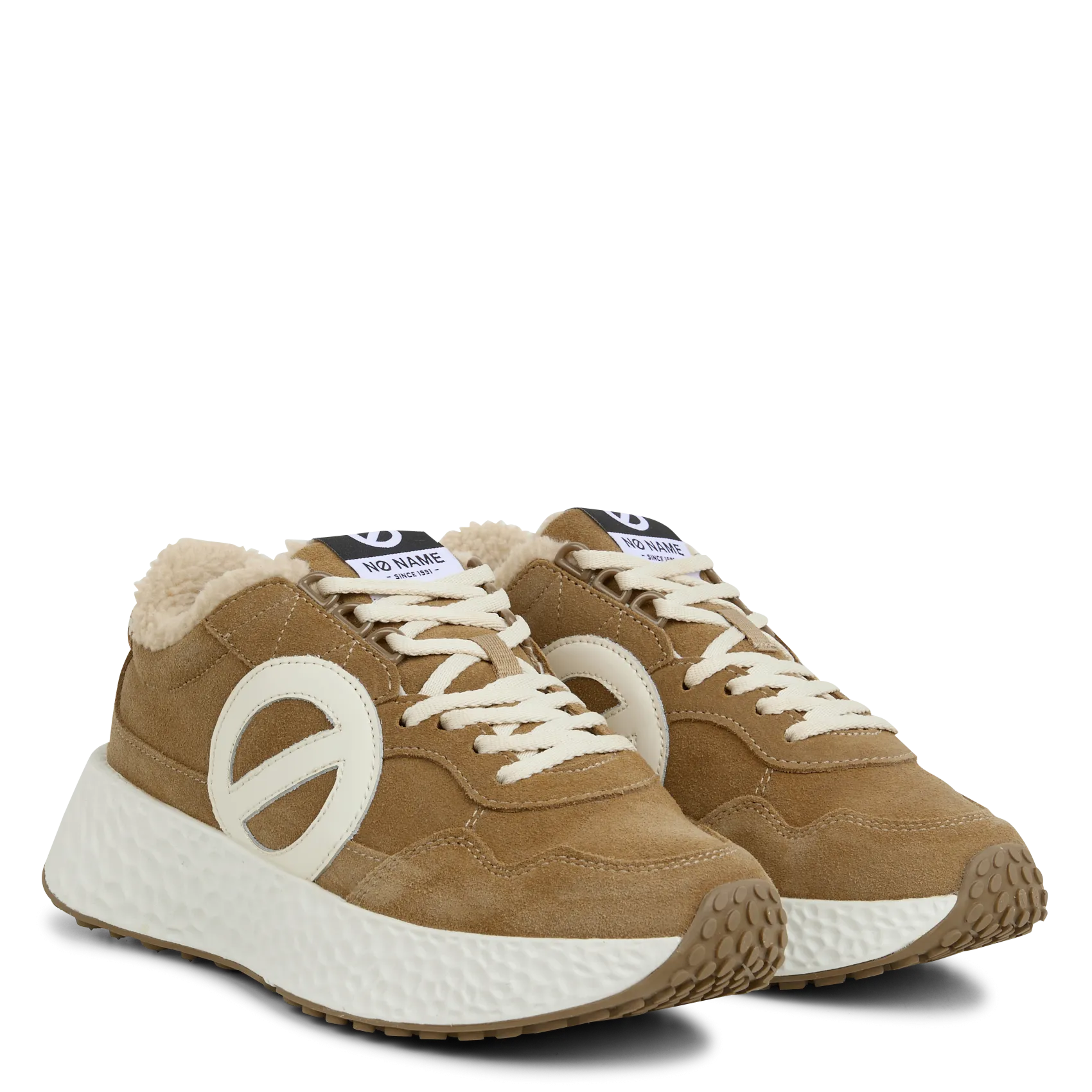 NO NAME CARTER  ZAPATILLAS BAJAS CON CUñA DE CUERO ATERCIOPELADO EN MARRON