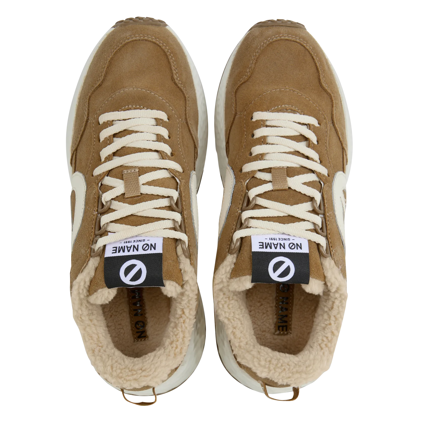 NO NAME CARTER  ZAPATILLAS BAJAS CON CUñA DE CUERO ATERCIOPELADO EN MARRON