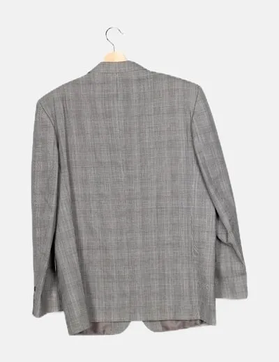 NoName Blazer gris estampado cuadros