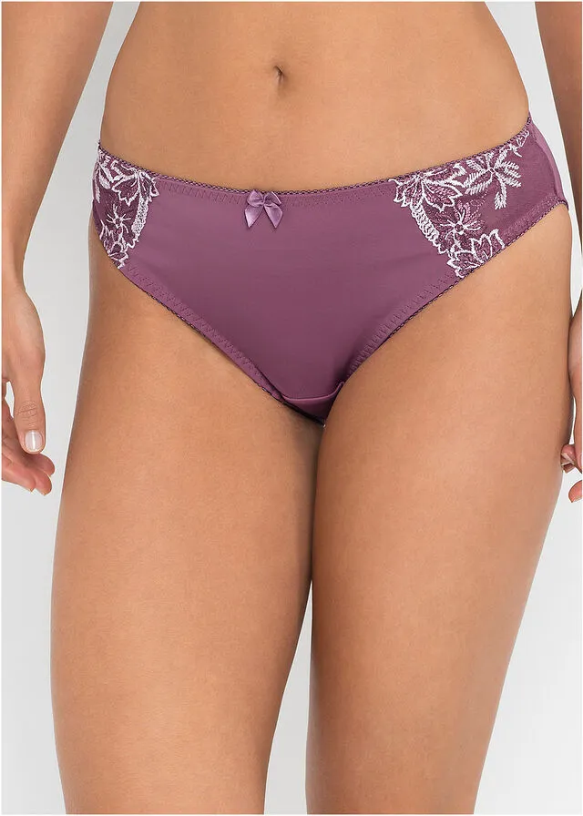 Pack de 2 bragas bordadas Baya mate/rosa mate + rosa mate