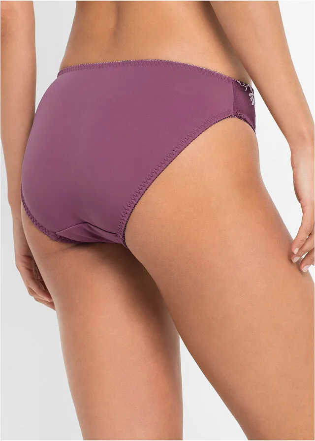Pack de 2 bragas bordadas Baya mate/rosa mate + rosa mate