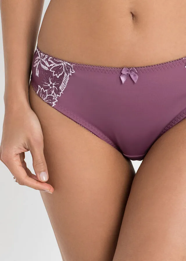 Pack de 2 bragas bordadas Baya mate/rosa mate + rosa mate