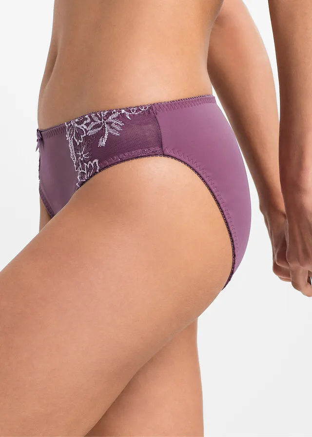 Pack de 2 bragas bordadas Baya mate/rosa mate + rosa mate