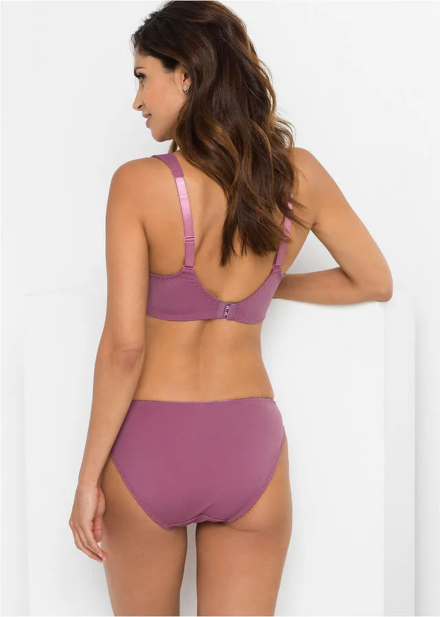 Pack de 2 bragas bordadas Baya mate/rosa mate + rosa mate