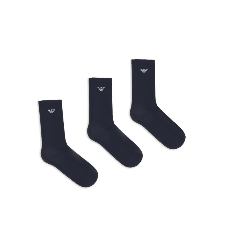 Pack de 3 calcetines cortos marino