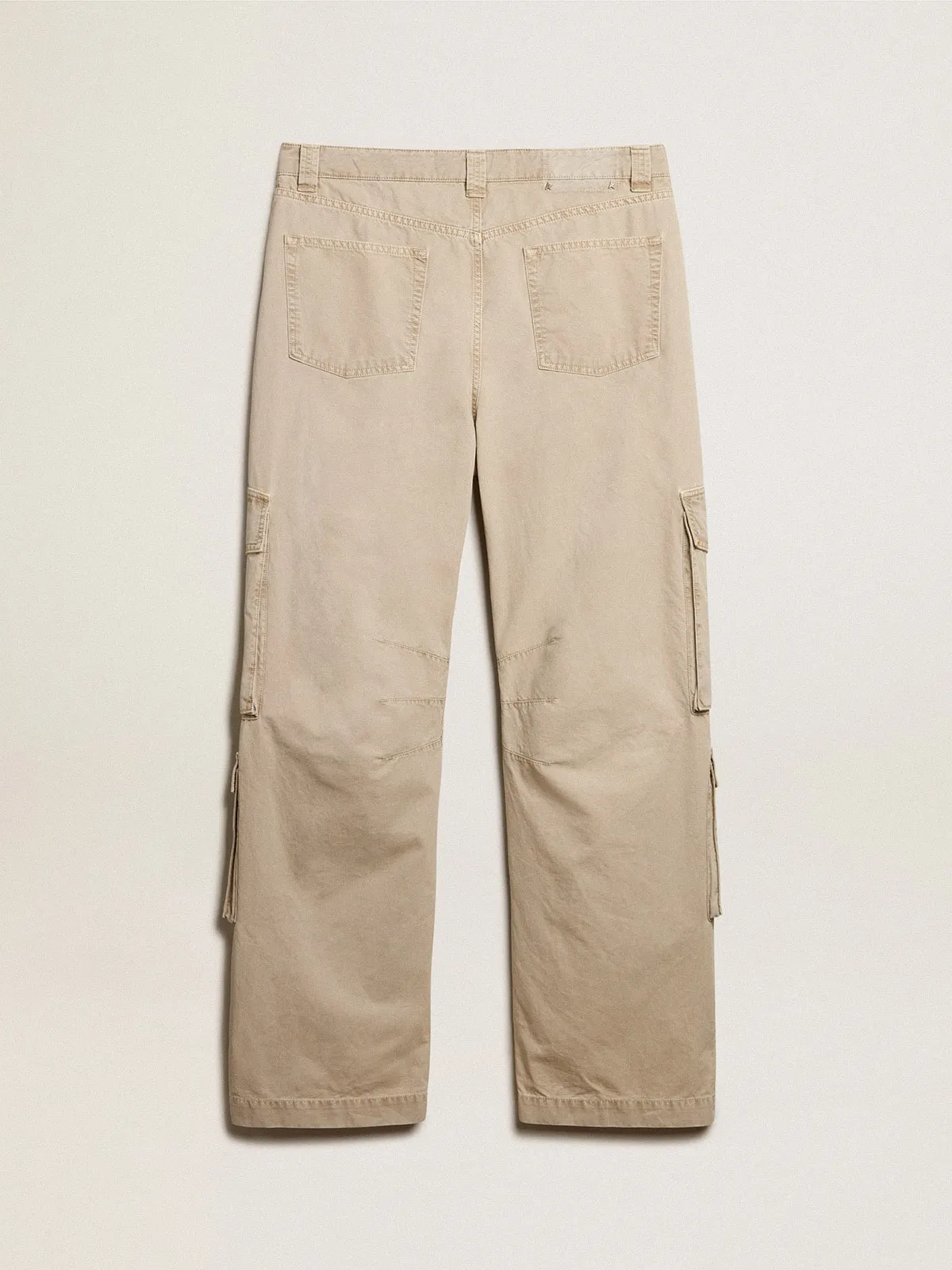 Pantalón cargo de hombre de algodón color caqui