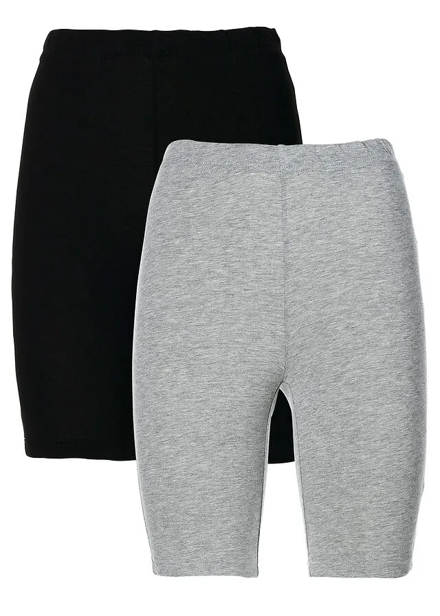 PANTALóN CICLISTA CON ELáSTICO (2 UNIDADES) GRIS CLARO MOTEADONEGRO
