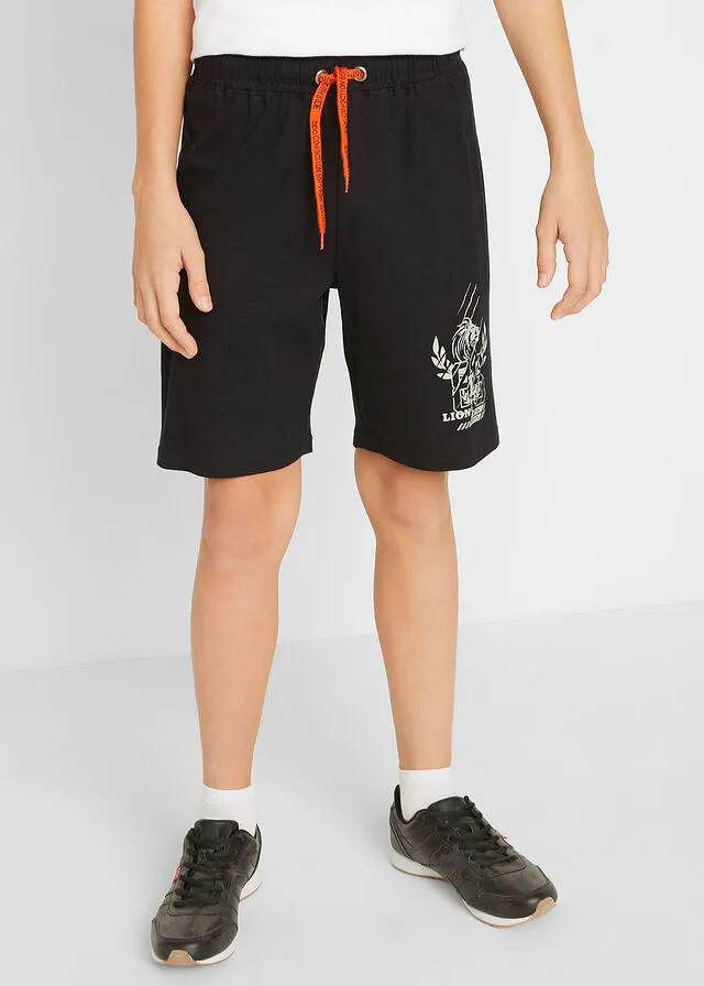 PANTALóN CORTO PARA NIñOS (2 UNIDADES) NEGROGRIS CLARO JASPEADO