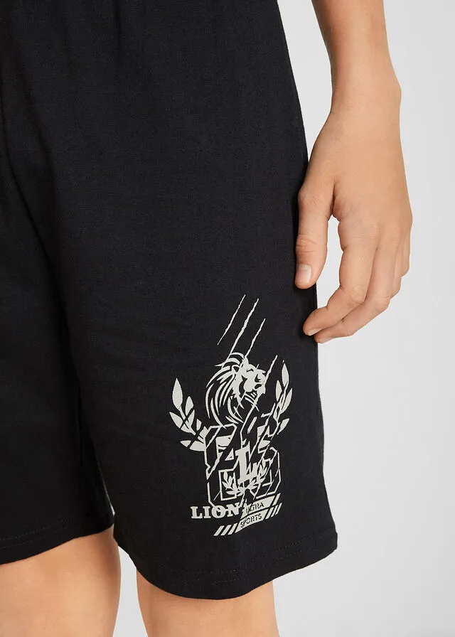 PANTALóN CORTO PARA NIñOS (2 UNIDADES) NEGROGRIS CLARO JASPEADO