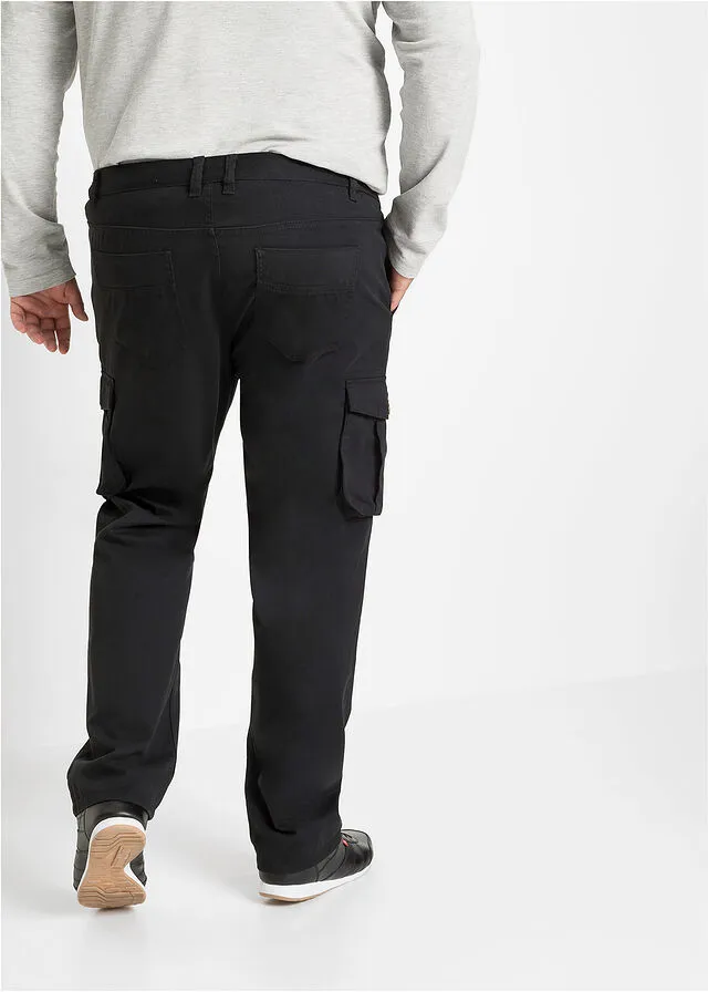 Pantalón de estilo cargo con corte regular, cómodo y recto Negro