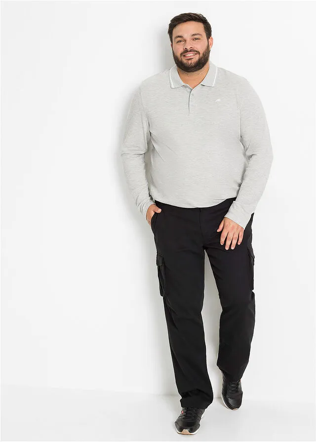 Pantalón de estilo cargo con corte regular, cómodo y recto Negro