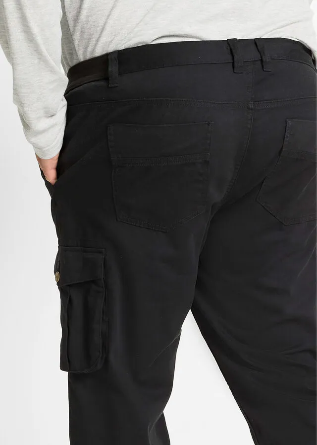 Pantalón de estilo cargo con corte regular, cómodo y recto Negro