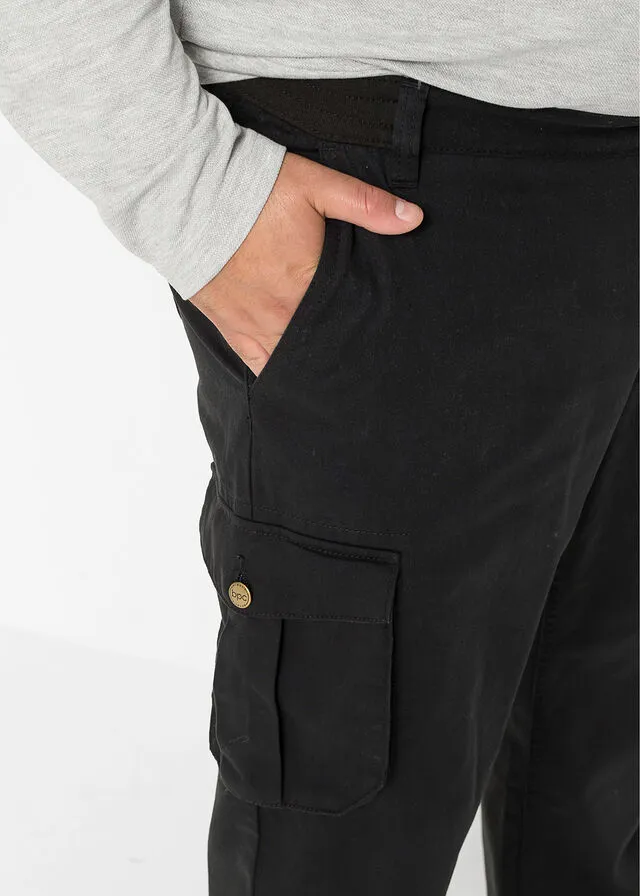 Pantalón de estilo cargo con corte regular, cómodo y recto Negro