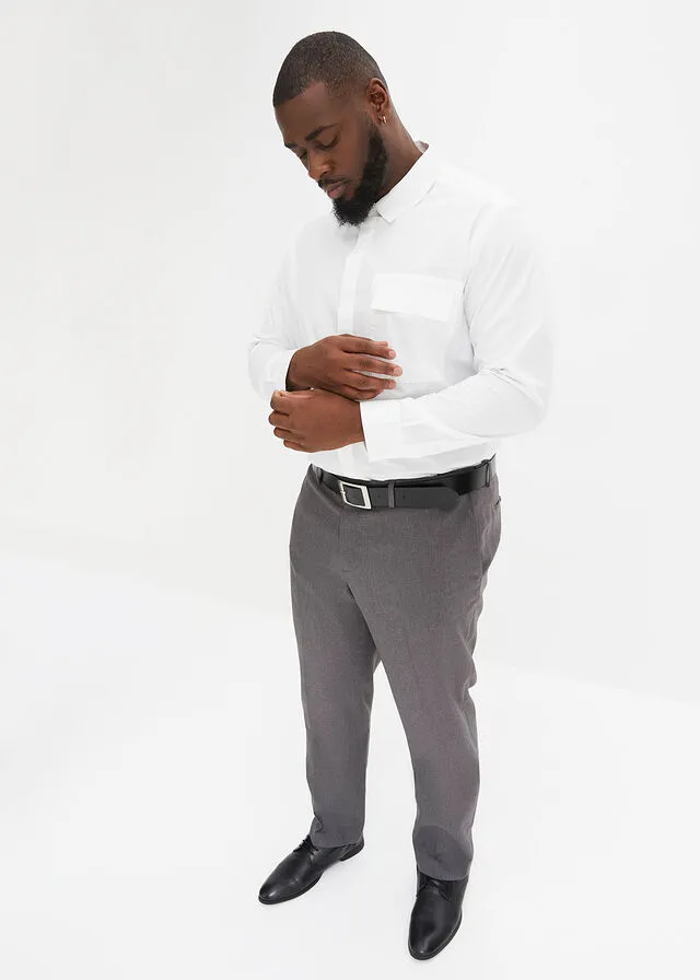 Pantalón de estilo ejecutivo con corte regular y recto Negro
