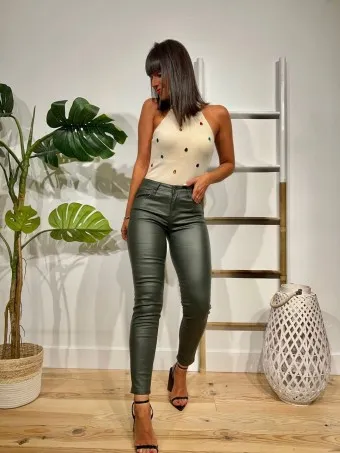 Pantalón Encerado KALIS OVERSIZE Verde