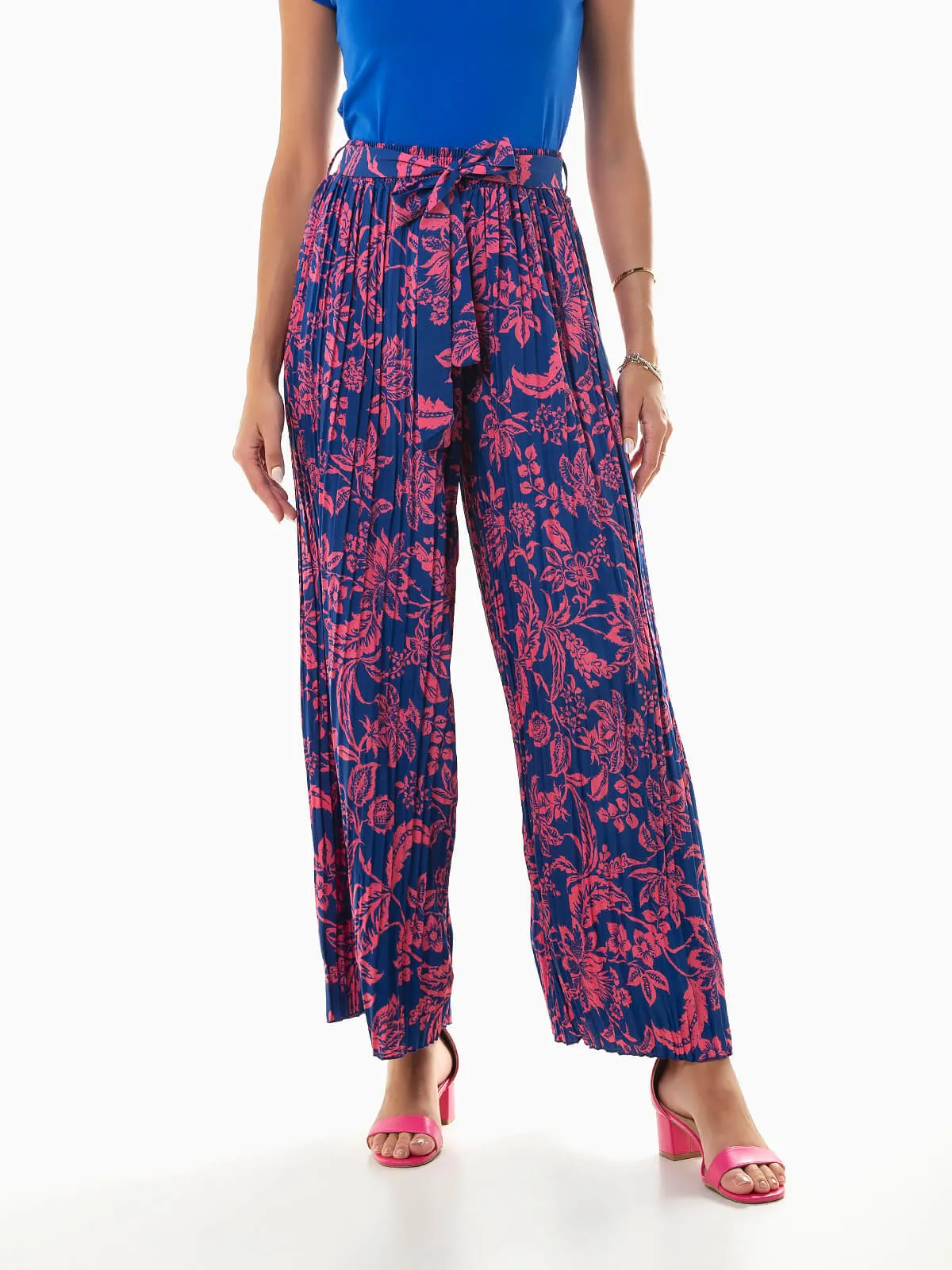 Pantalón fluido plisado tiro alto