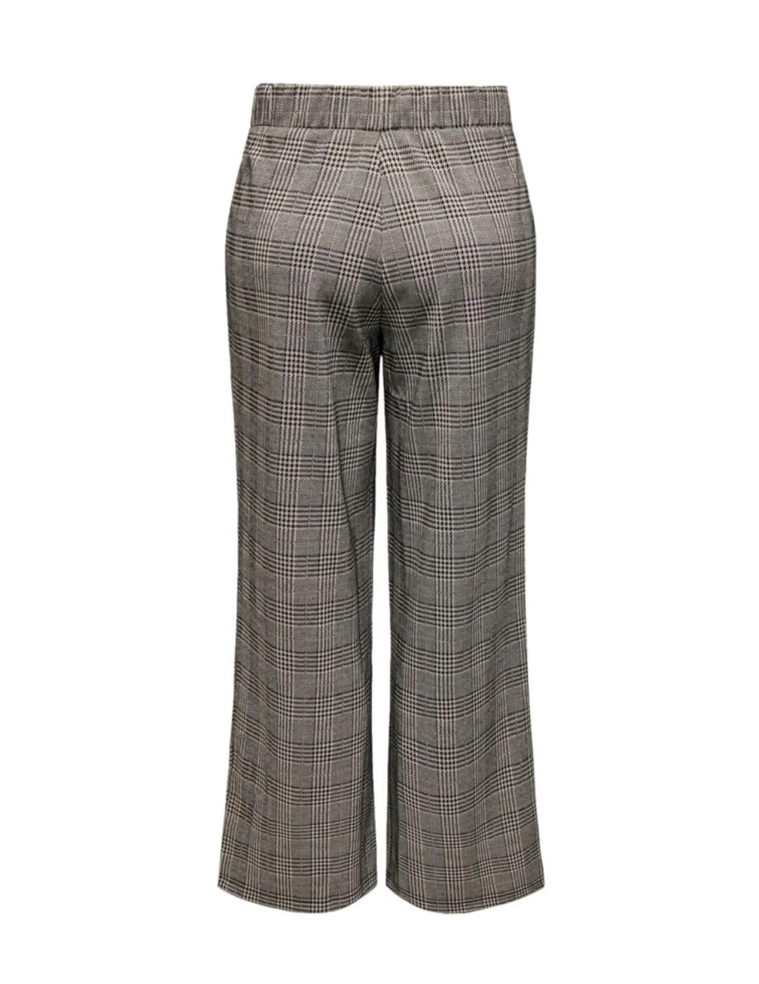 Pantalón Only Sania beige cuadros para mujer