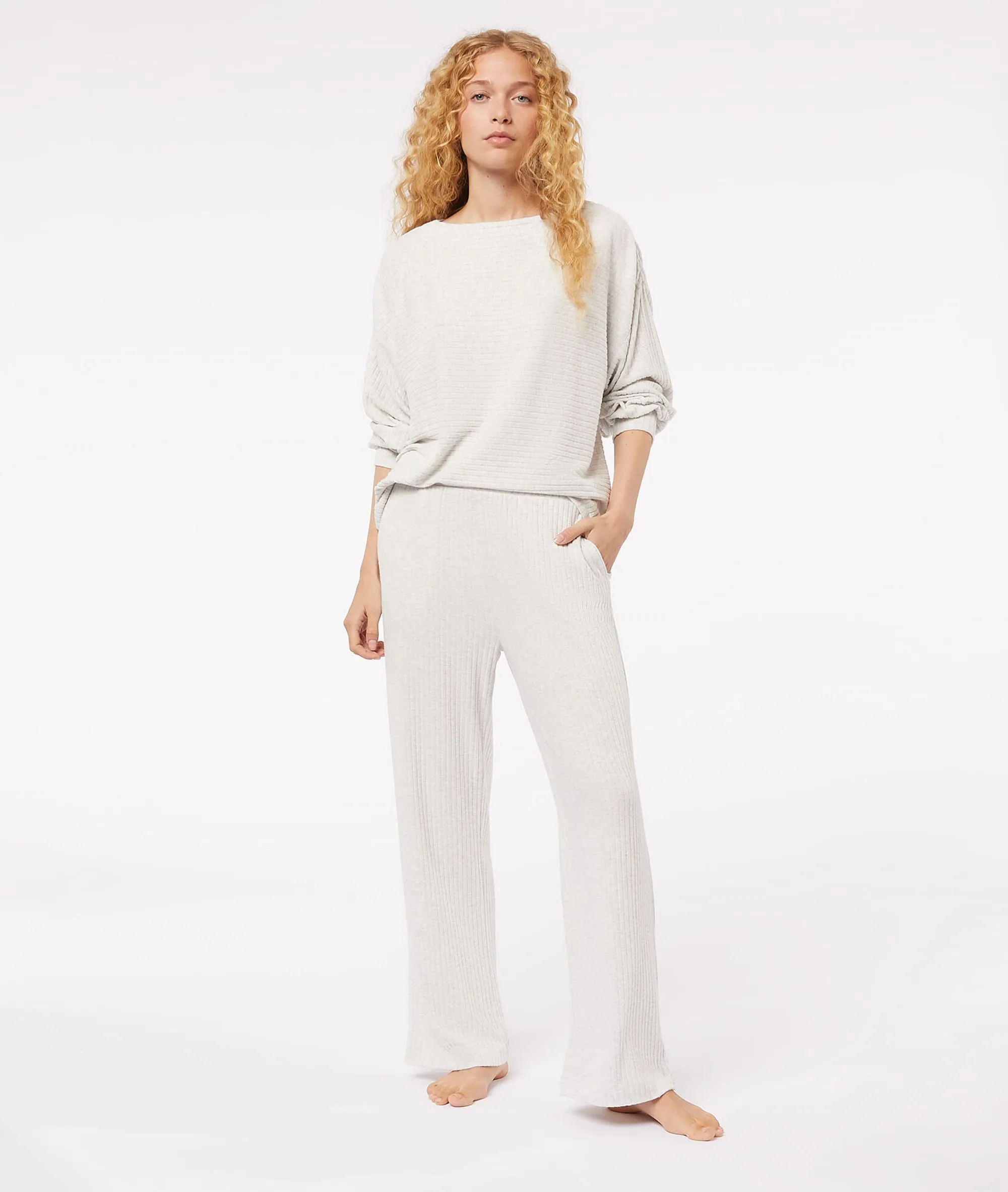 PANTALóN TEJIDO CANALé CALINOU GRIS  ETAM