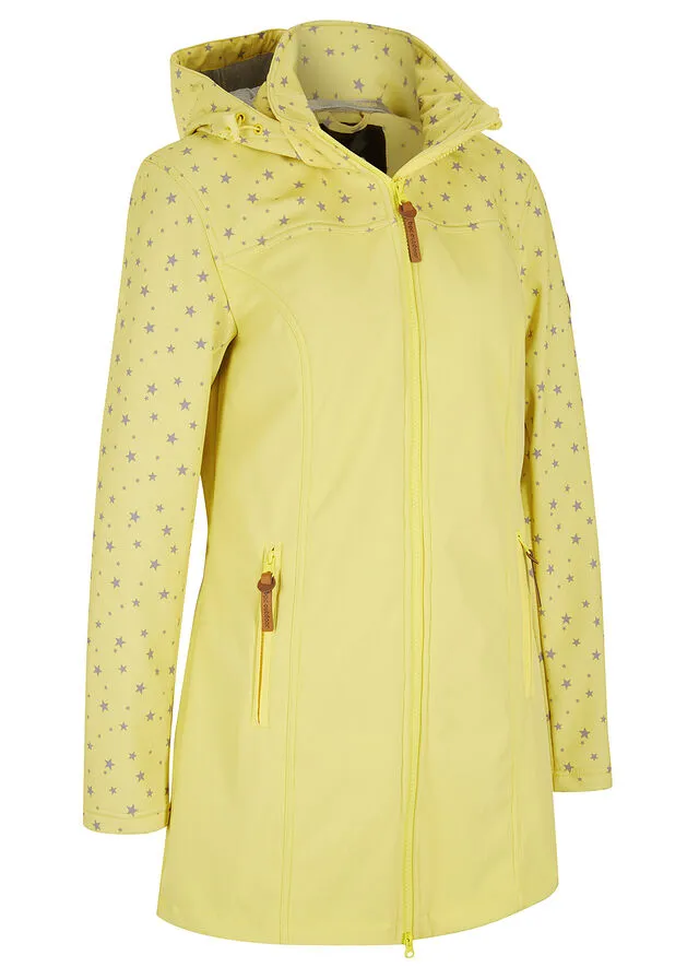 Parka de tejido Softshell Amarillo cálido estampado