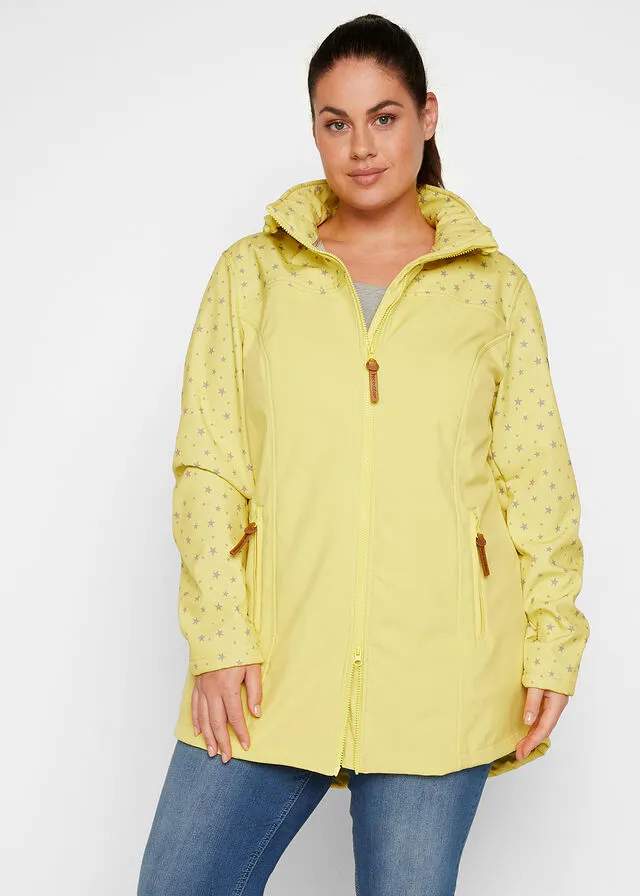 Parka de tejido Softshell Amarillo cálido estampado