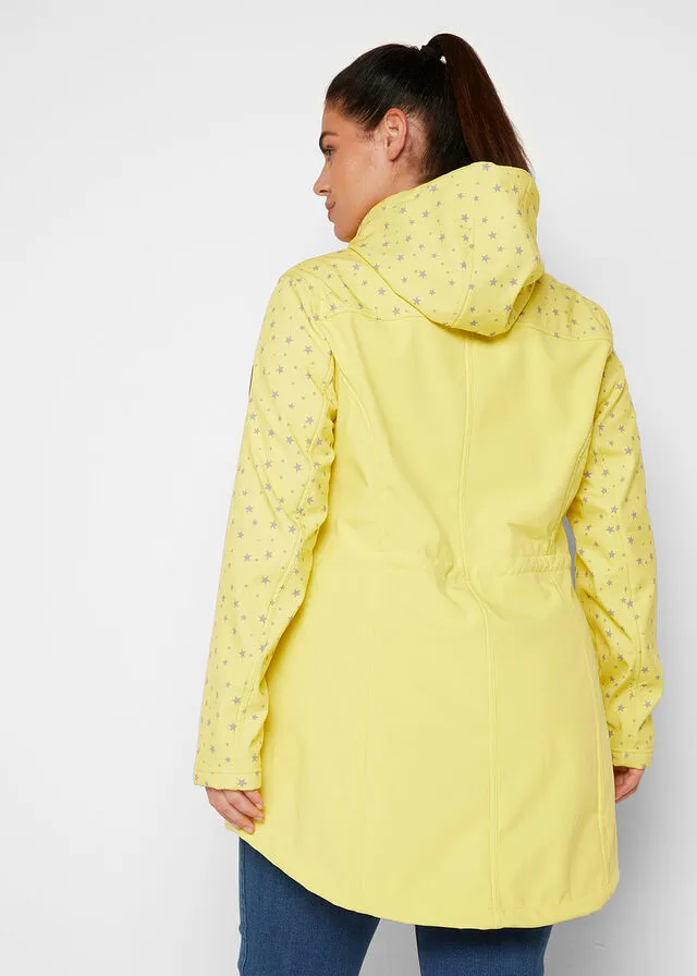 Parka de tejido Softshell Amarillo cálido estampado