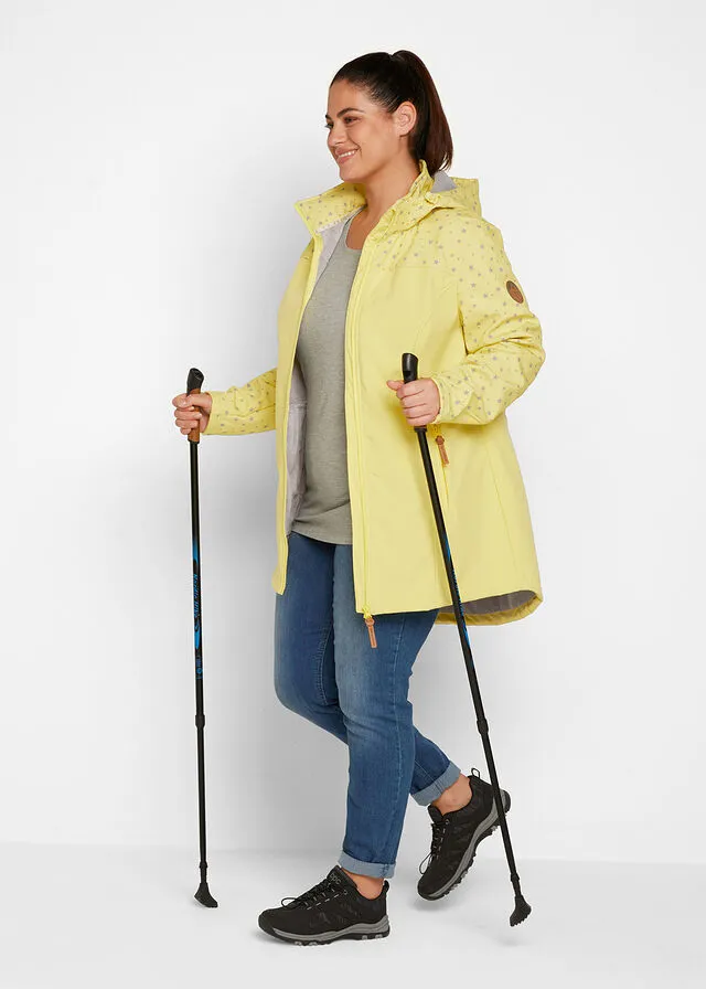 Parka de tejido Softshell Amarillo cálido estampado