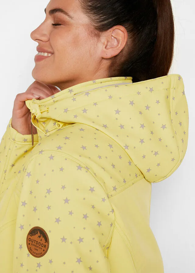 Parka de tejido Softshell Amarillo cálido estampado