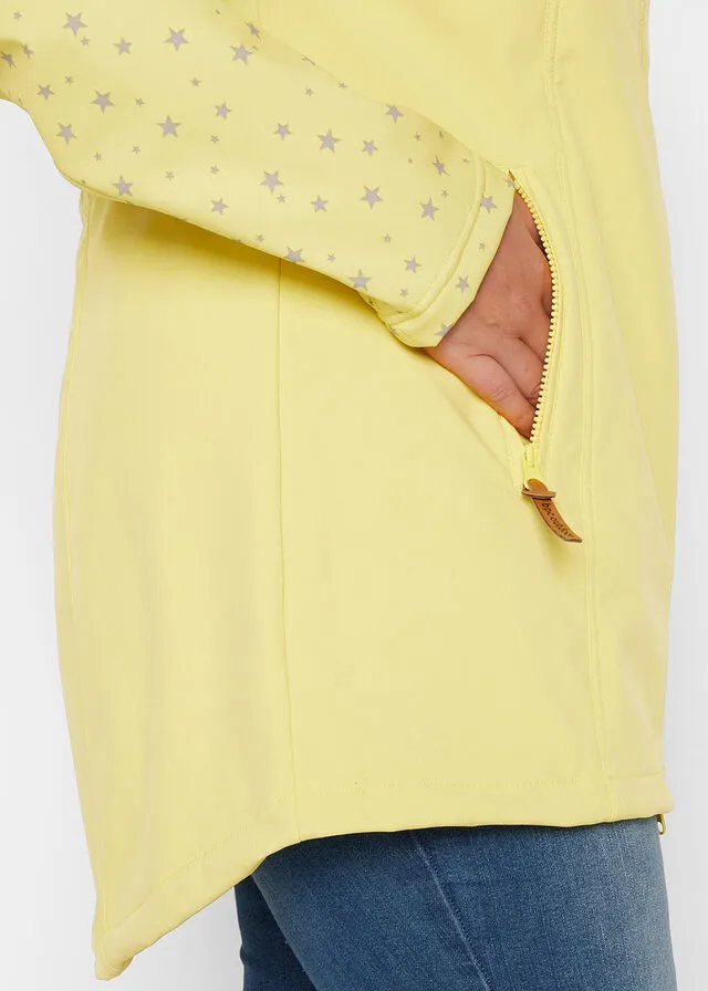 Parka de tejido Softshell Amarillo cálido estampado