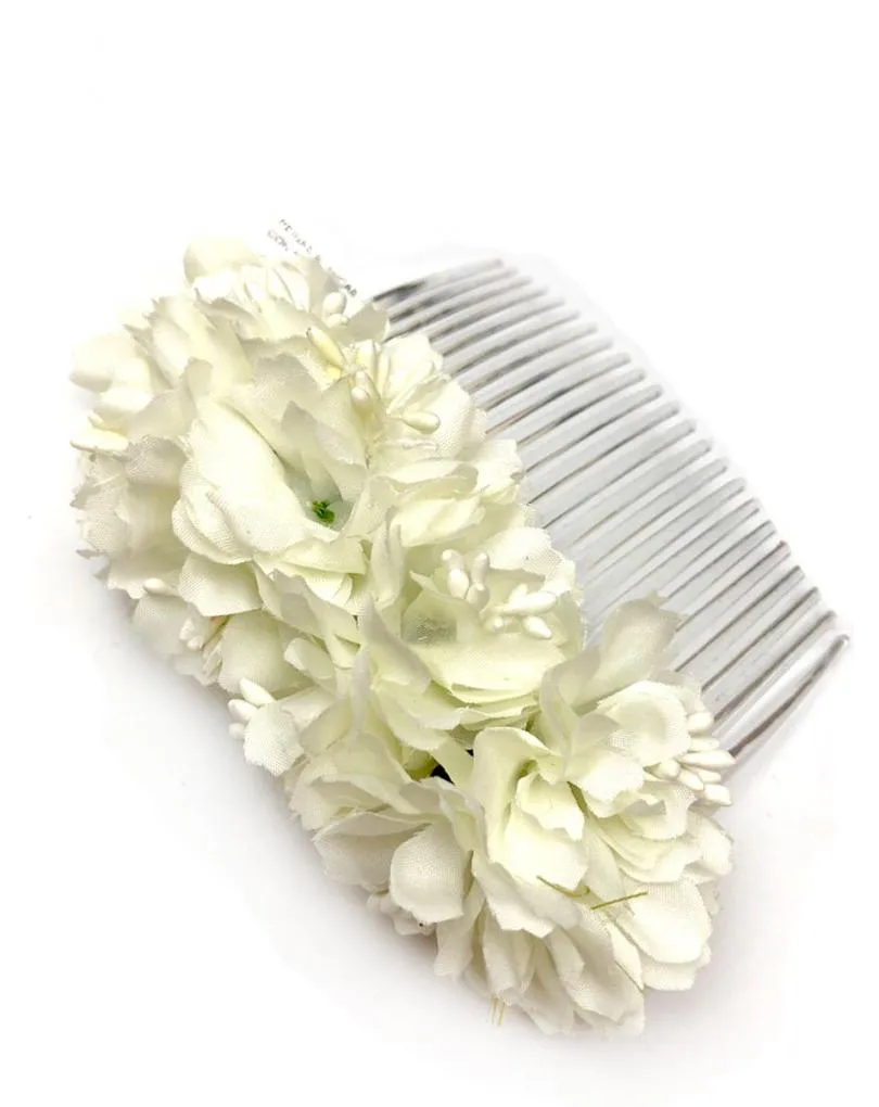 PEINAS BLANCAS CON FLORES PARA BODAS BAUTIZOS Y COMUNION