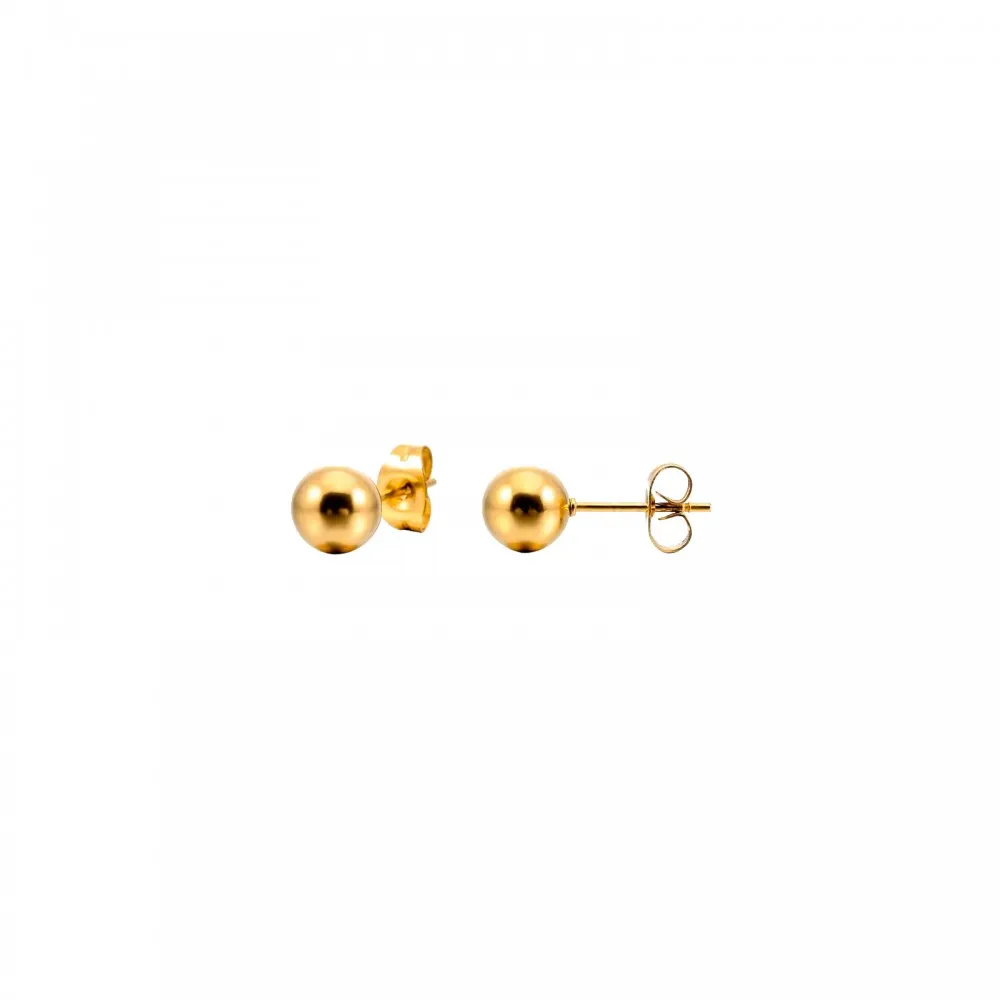 Pendiente Bolita Acero 2 mm Oro