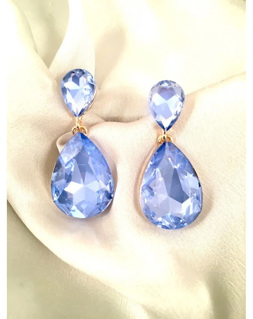 PENDIENTES DE BISUTERIA PARA BODAS COLOR AGUA MARINA