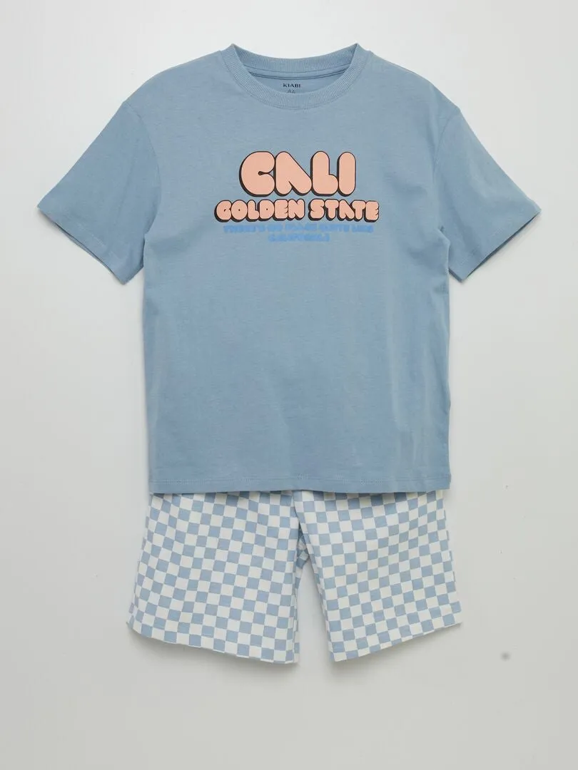 PIJAMA CORTO  AZUL