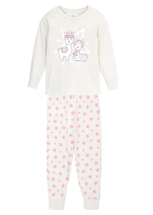 Pijama para niña (conjunto de 2 piezas) Natural mezclado estampado