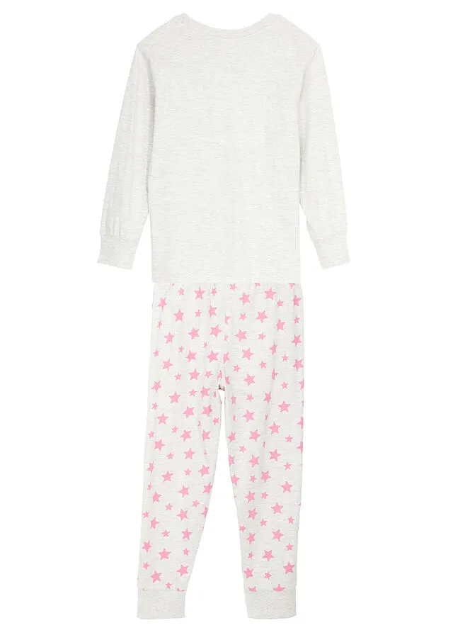 Pijama para niña (conjunto de 2 piezas) Natural mezclado estampado