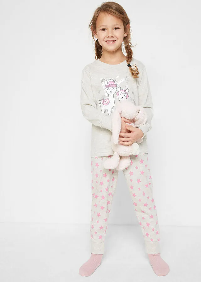 Pijama para niña (conjunto de 2 piezas) Natural mezclado estampado
