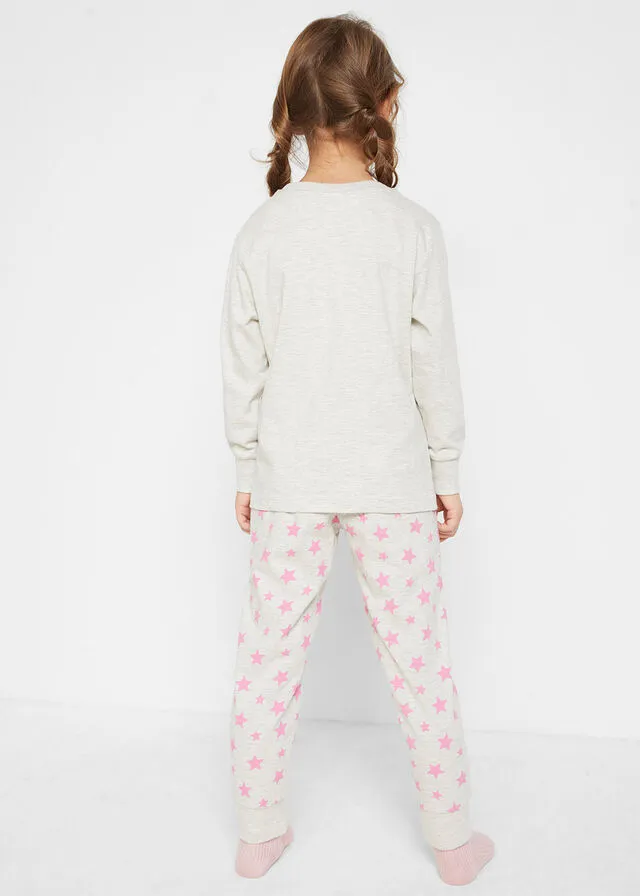Pijama para niña (conjunto de 2 piezas) Natural mezclado estampado