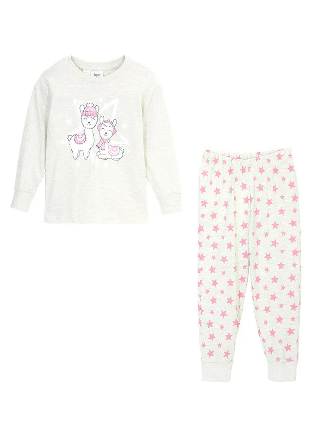 Pijama para niña (conjunto de 2 piezas) Natural mezclado estampado