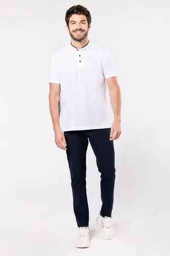 Polo con cuello mao de manga corta para hombre