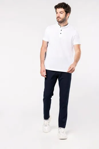 Polo con cuello mao de manga corta para hombre